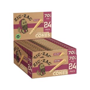 Zig-Zag Unbleached Mini 70mm Cones 24pk 12ct